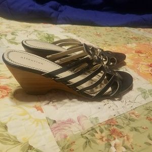 Black wedge sandal